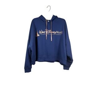 Walt Disney World 50th Anniversary Castle Hoodie, Cropped Sweatshirt Women XXL